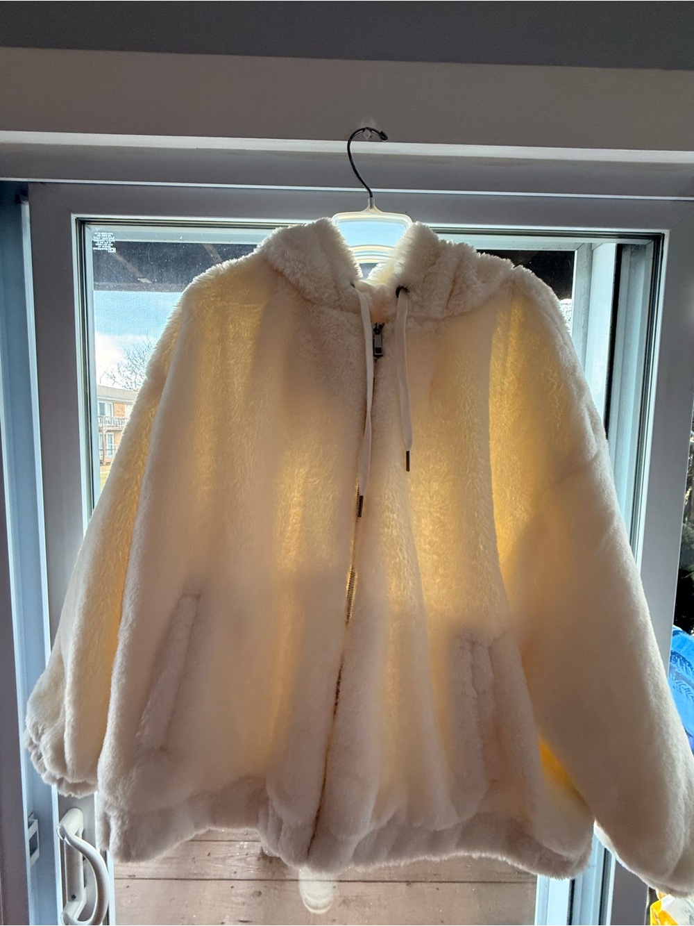 Cozy Cream Faux Fur Hooded Jacket